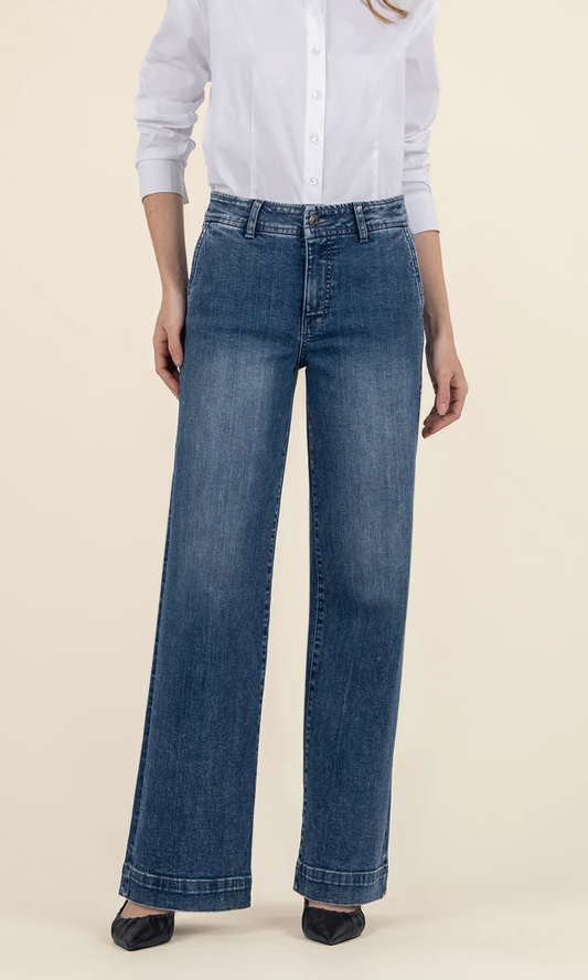 Jean High Rise Fab Ab Wide Leg & Slashed Pockets - Dignity