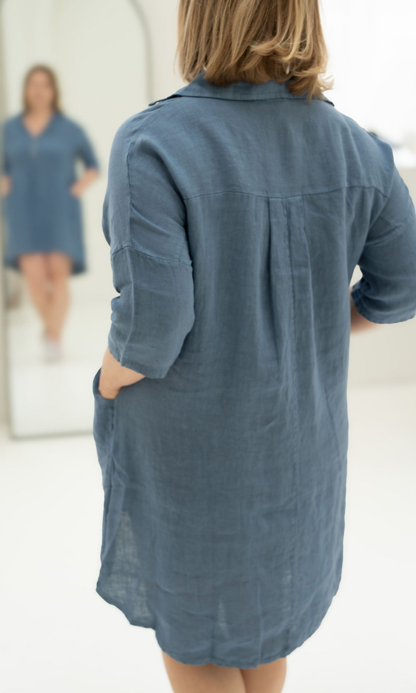 Collared Linen Dress