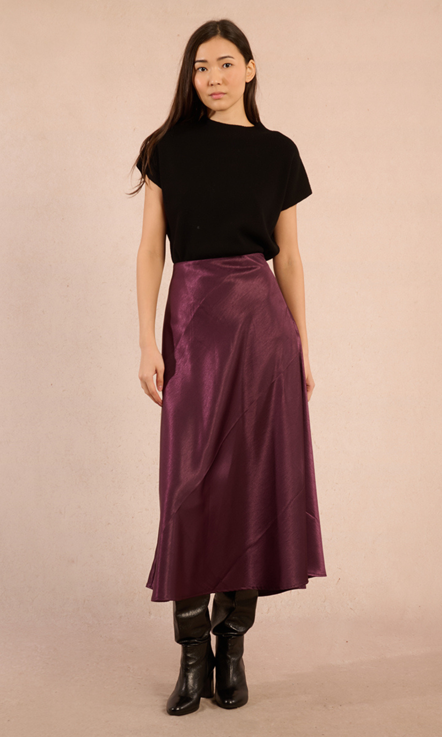 Long Satin Skirt