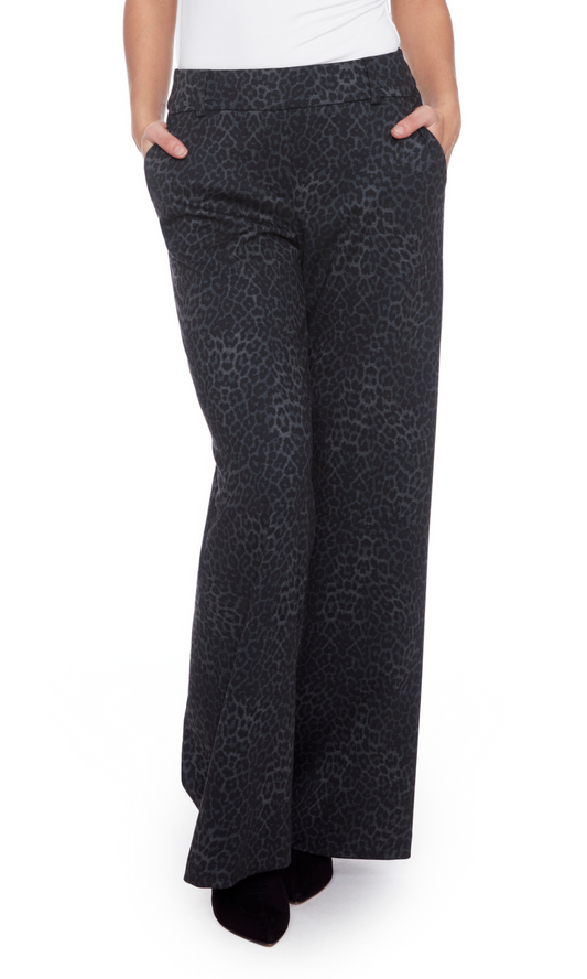 Audrey Animal Ponte Wide Leg Pant (Full Length)