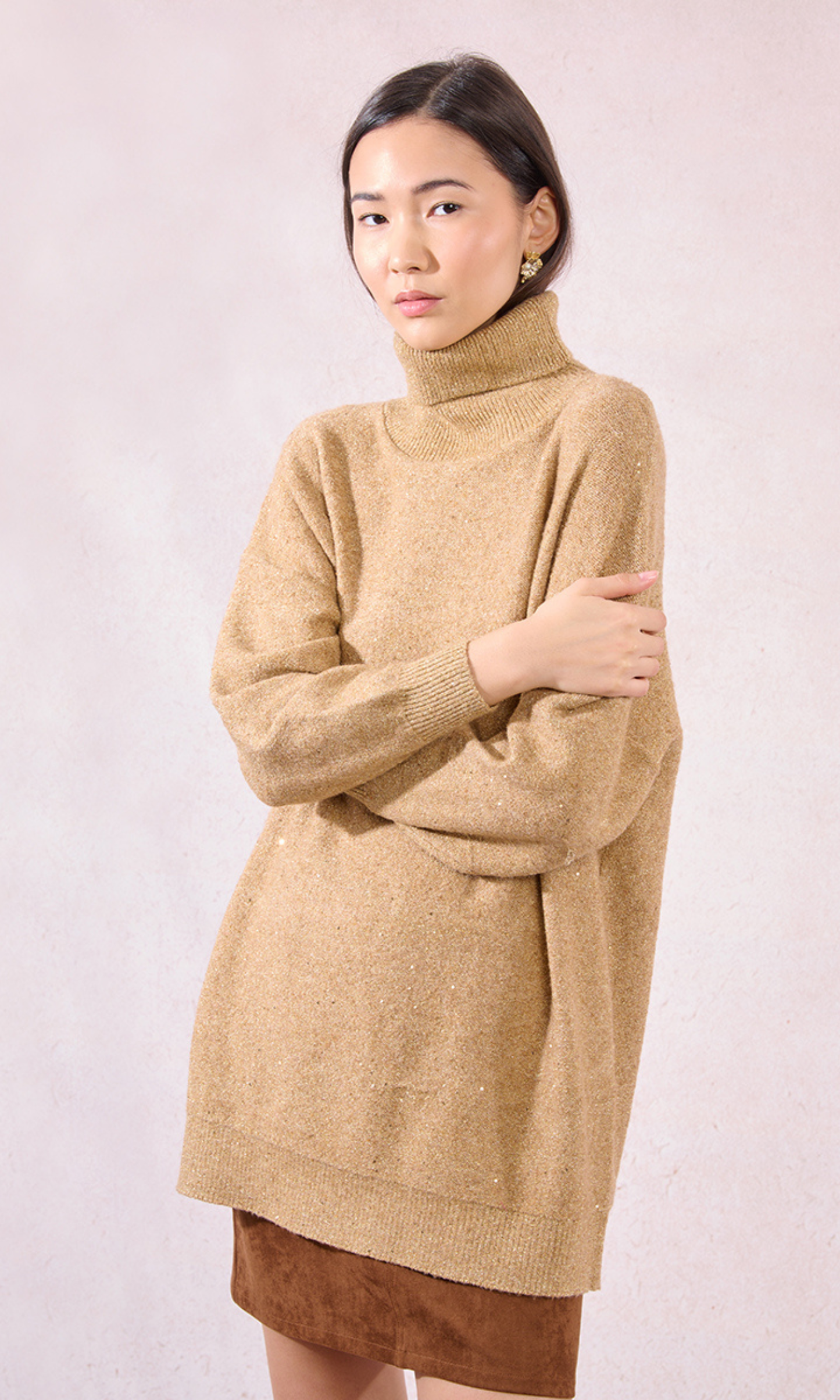 Oversized Knit and Sequin Sweater