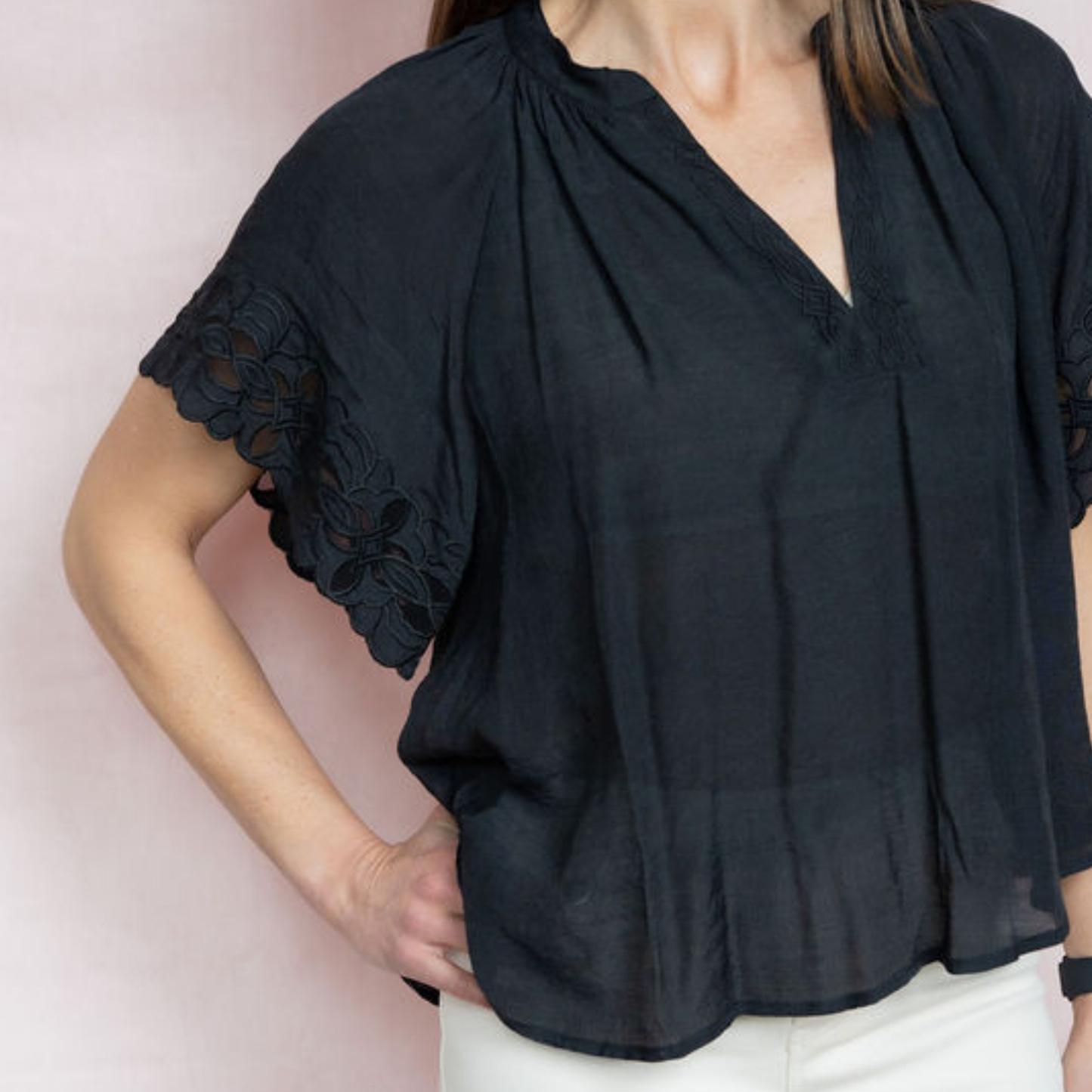 Whisper Lace V-Neck Blouse