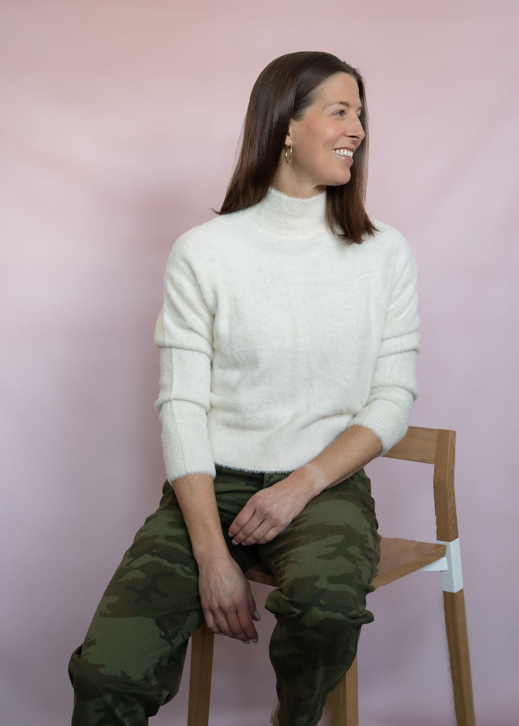 Mohair Look Mockneck Sweater