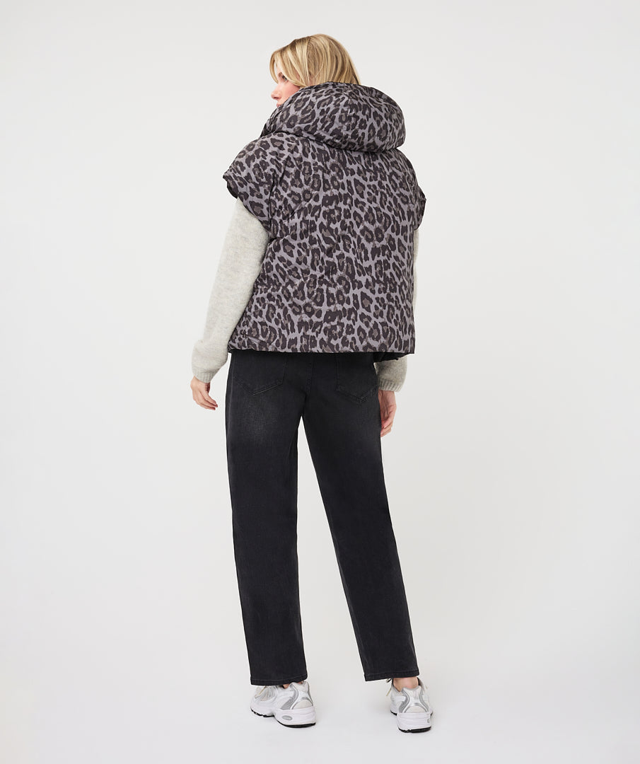 Leopard Reversible Poncho Vest