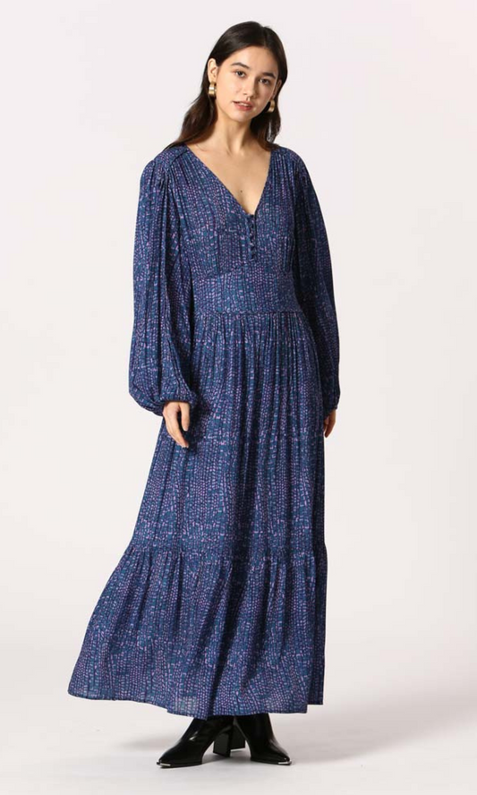 Indigo Mosaic Maxi Dress