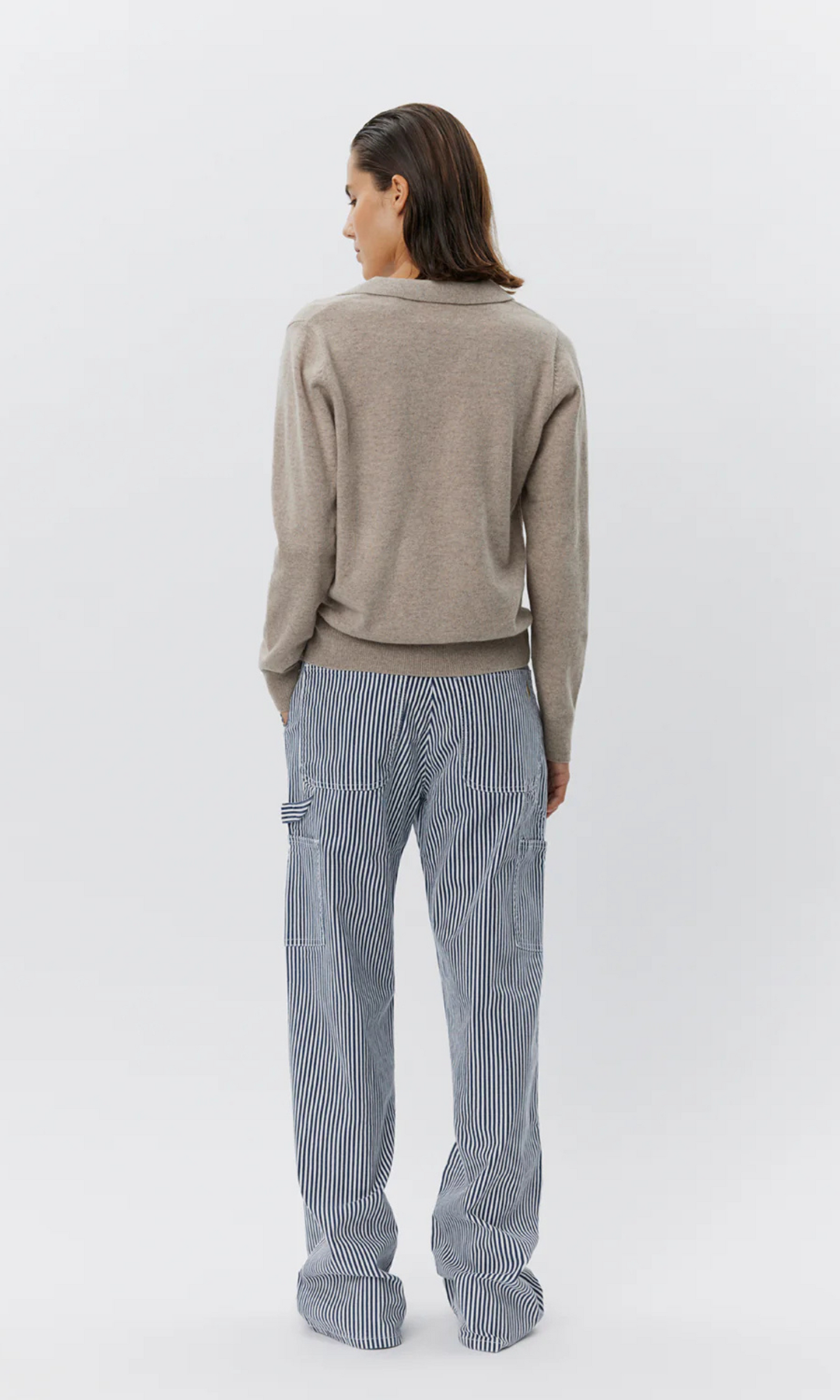 Gitte Trousers - Dark Blue Striped
