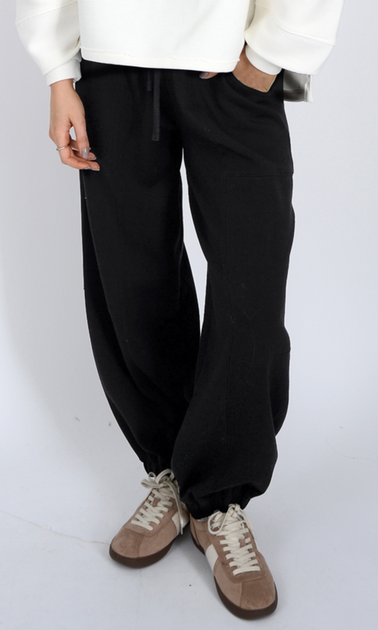 Jan Soft Knit Drawstring Barrel Pants