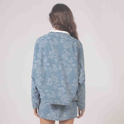 Denim Flowers Jacket