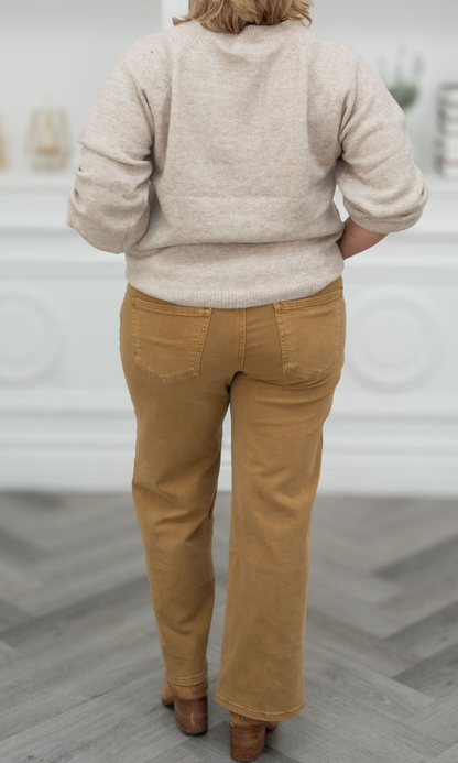 Charlotte High Rise Wide Leg - Caramel