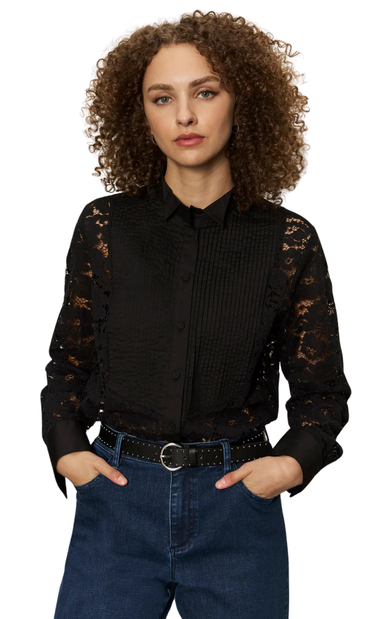 Serendipity Lace Tuxedo Shirt