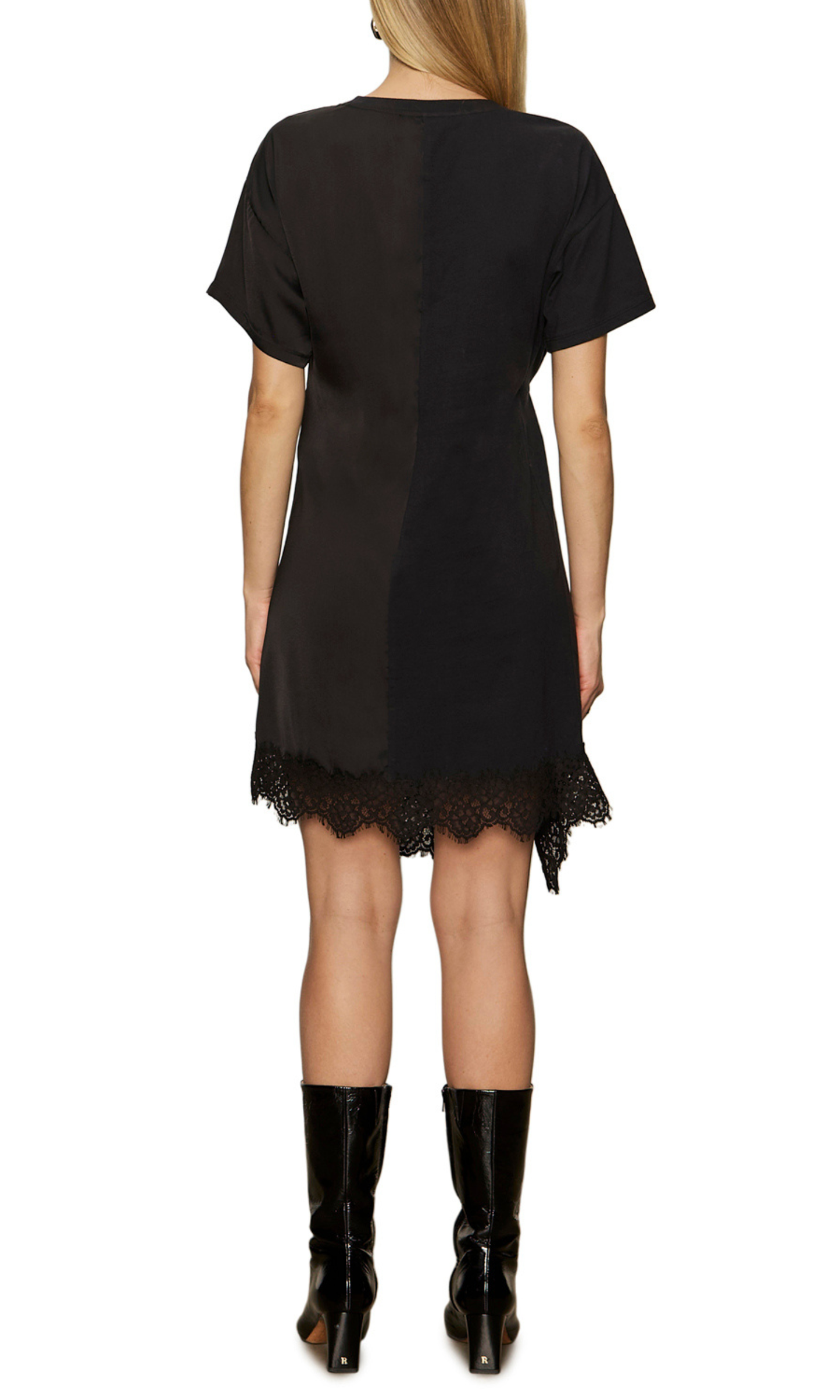 Satin Mix Tee-Shirt Dress