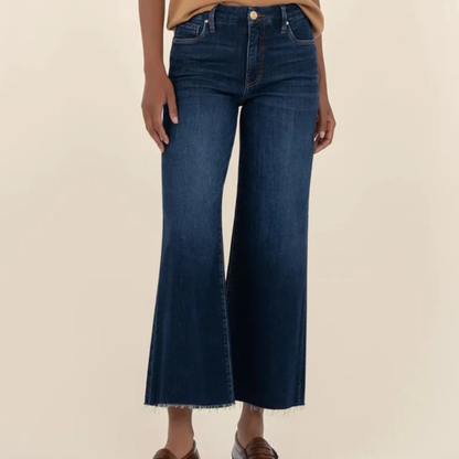 Meg High Rise Wide Leg Raw Hem