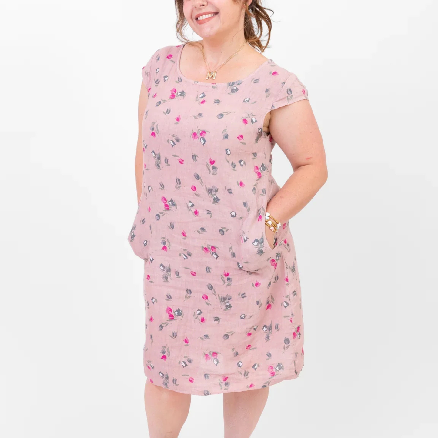 Rose Linen Dress