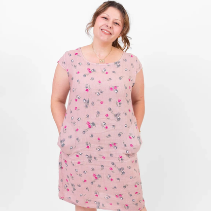 Rose Linen Dress