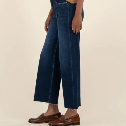 Meg High Rise Wide Leg Raw Hem