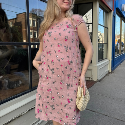 Rose Linen Dress