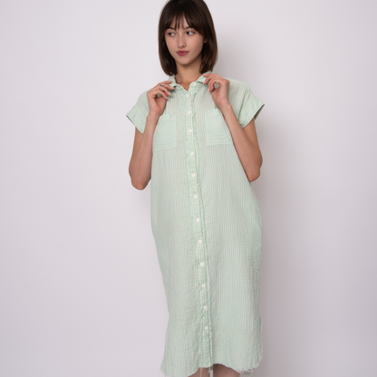 Aira Stripe Gauze Shirt Dress