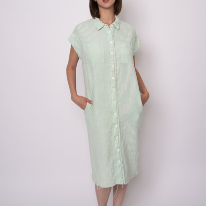 Aira Stripe Gauze Shirt Dress