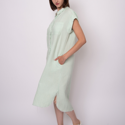 Aira Stripe Gauze Shirt Dress