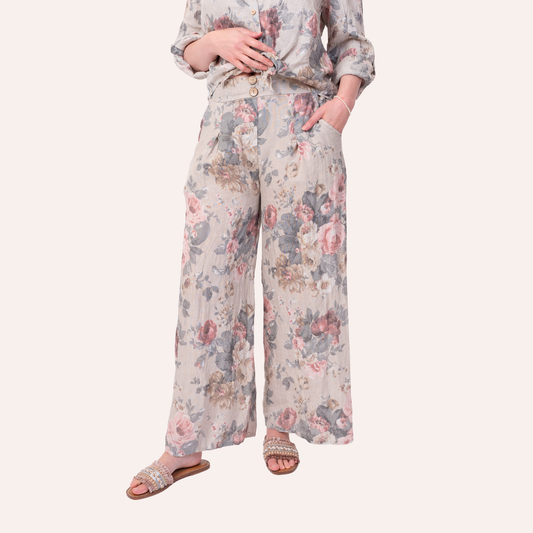 Blooms Linen Wide Leg Pant