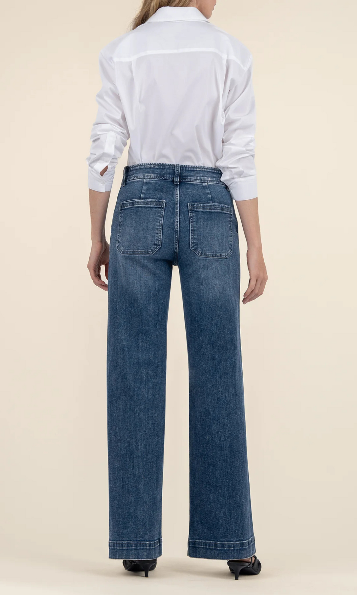 Jean High Rise Fab Ab Wide Leg & Slashed Pockets - Dignity