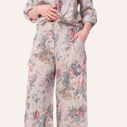 Blooms Linen Wide Leg Pant