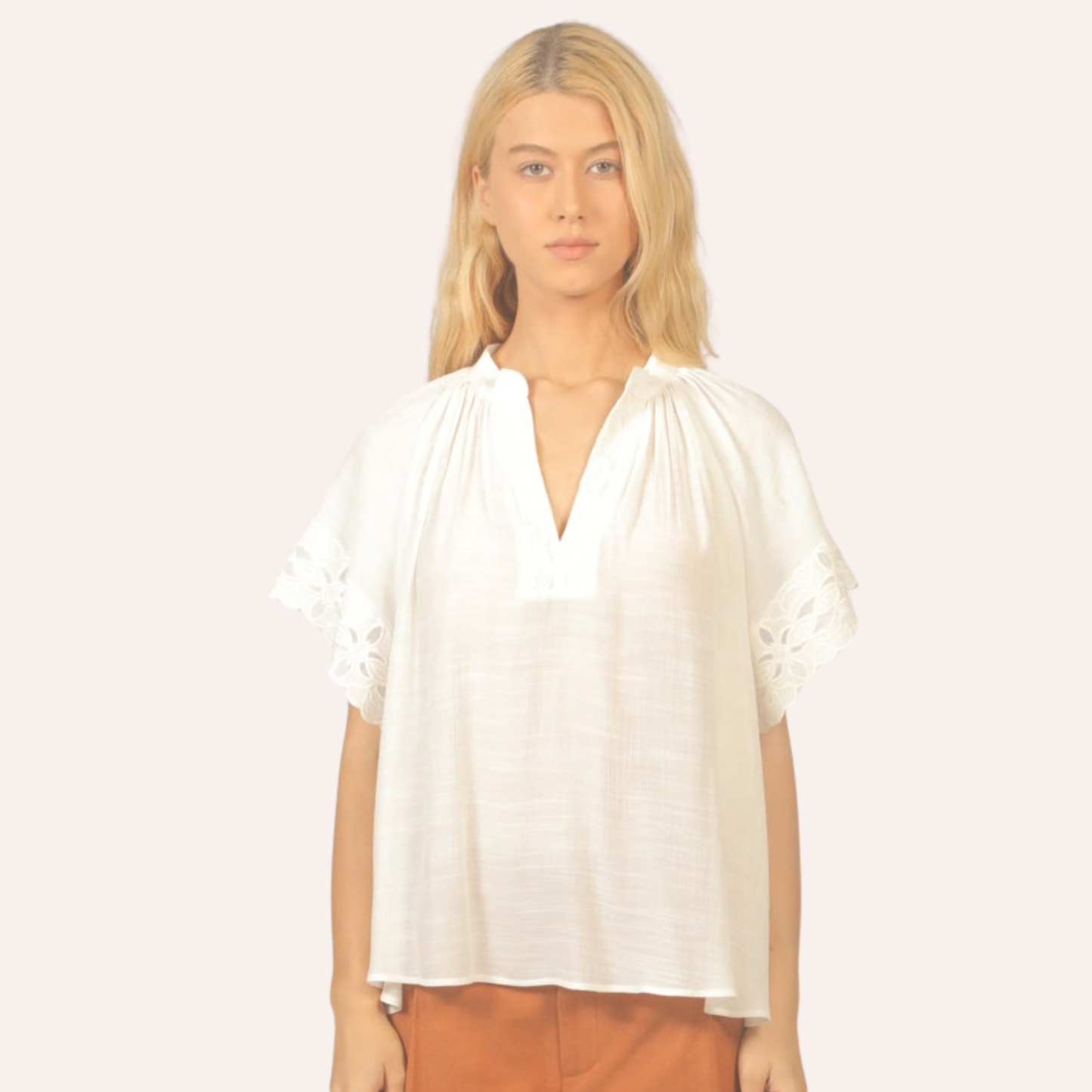 Whisper Lace V-Neck Blouse (Black)