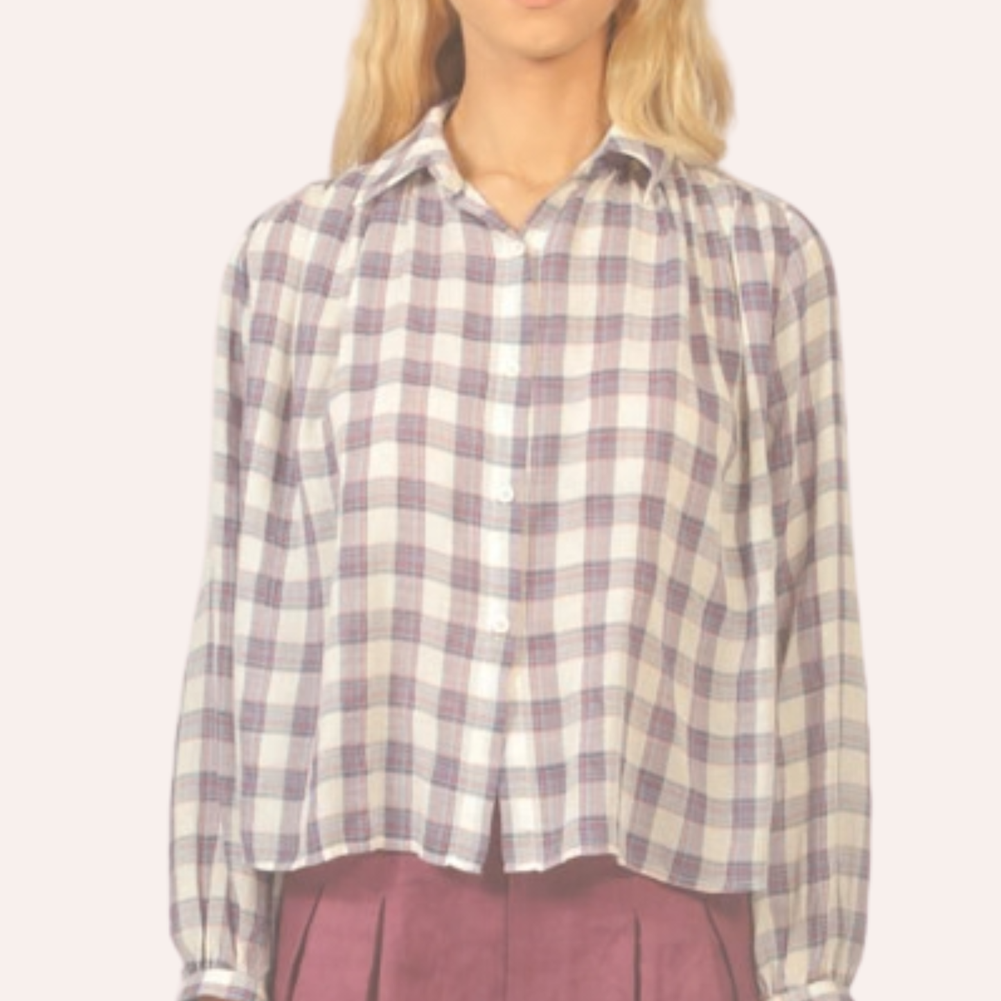 Violet Gingham Shirt