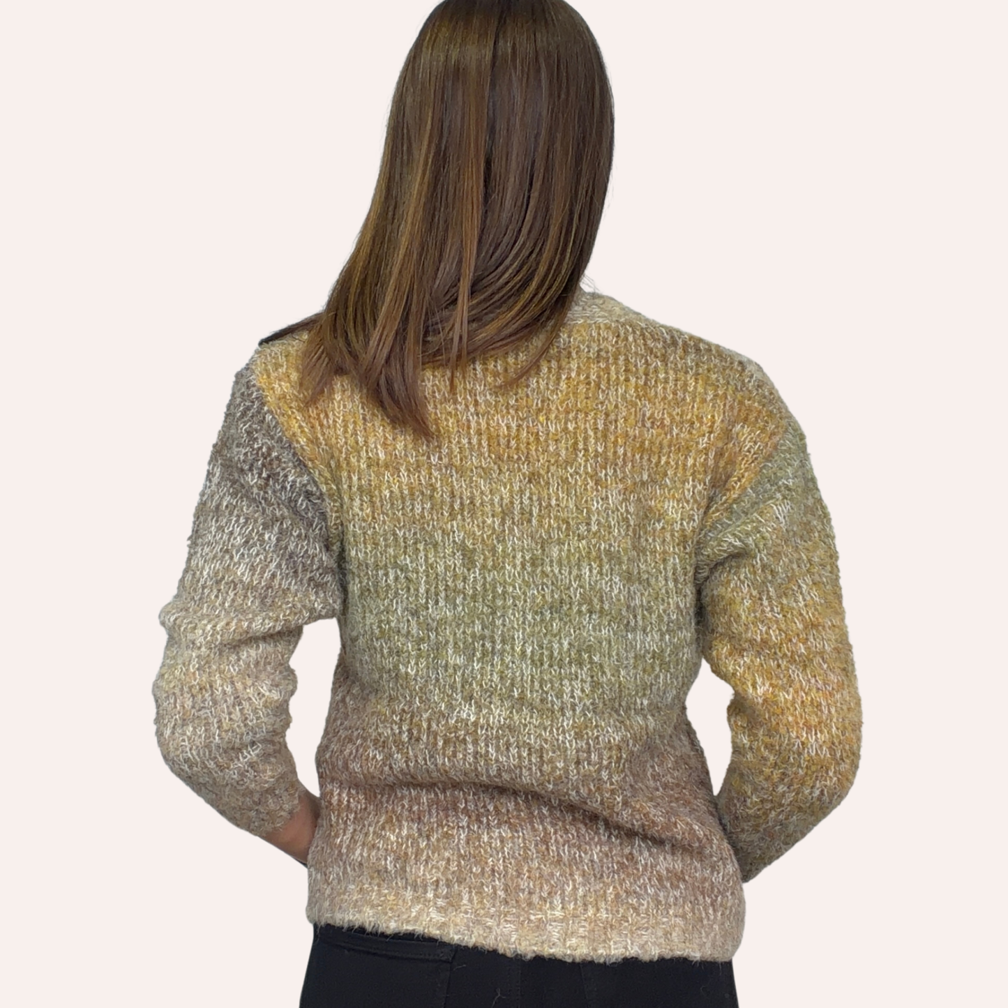 Smiley Ombre Fuzzy Knit Cardi