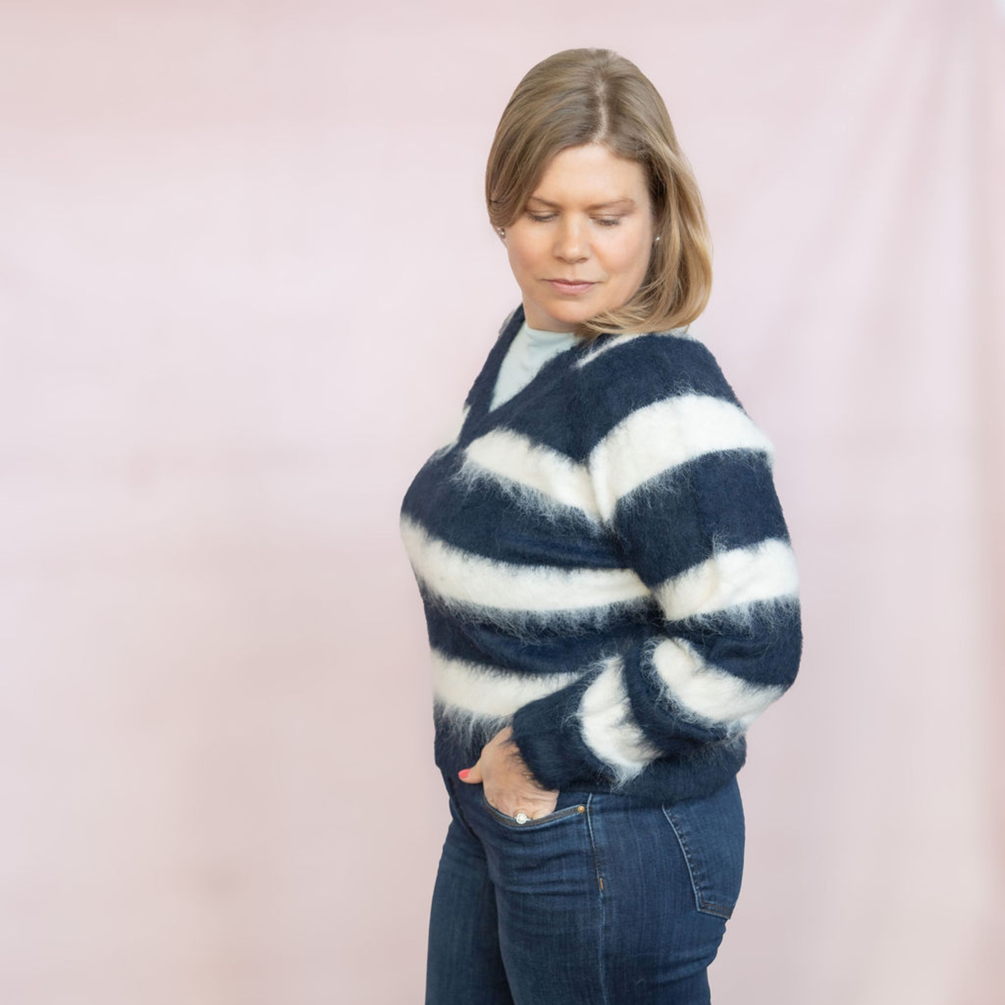 V-Neck Stripped Sweater