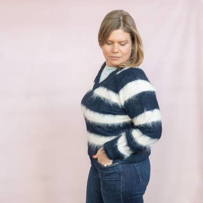 V-Neck Stripped Sweater