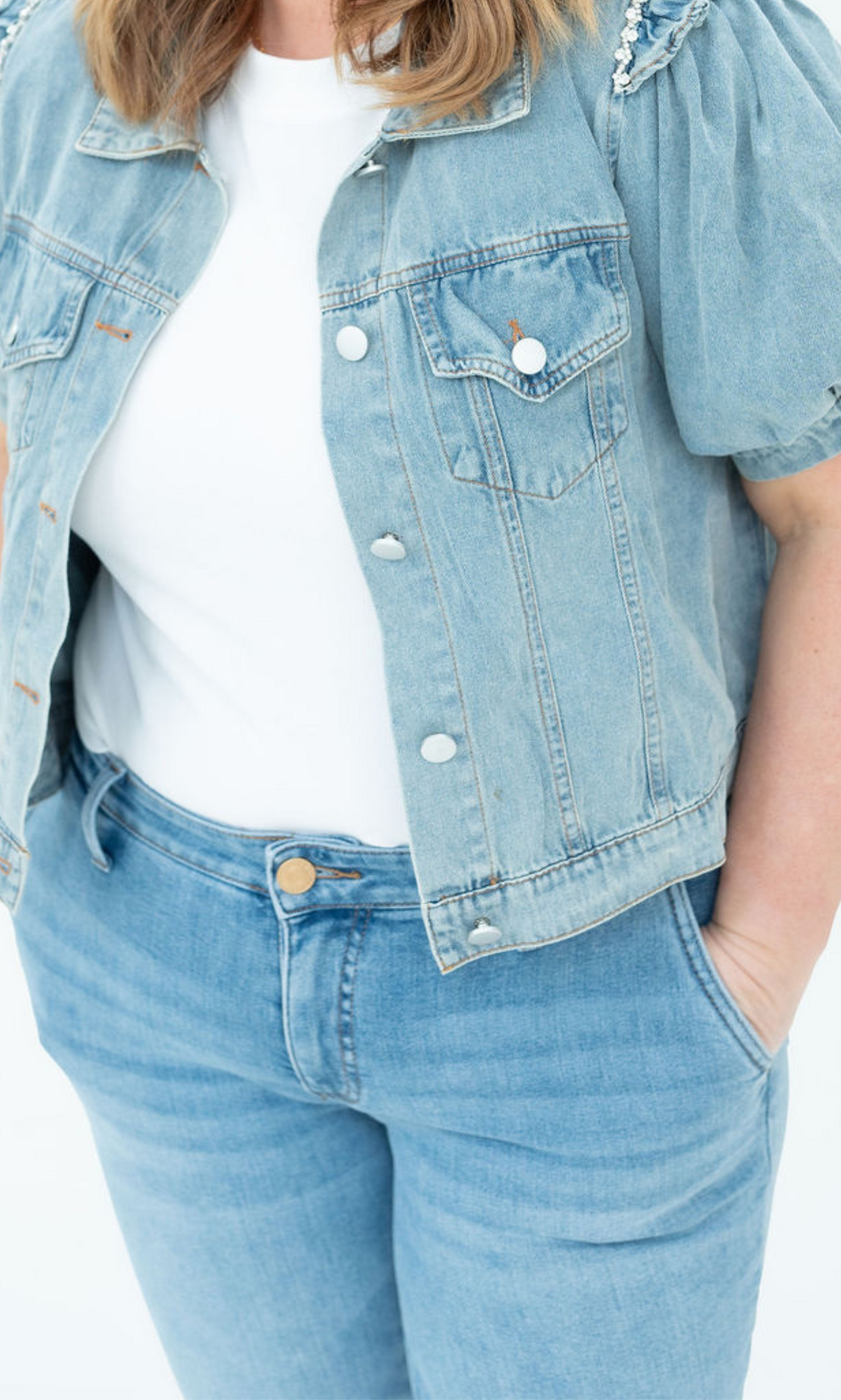 Kelsey Mid Rise Fab Ab Ankle Flare With Raw Hem & Slashed Pockets