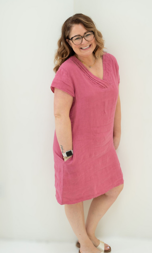 Strawberry Linen Dress