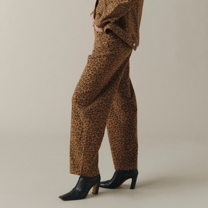 BNA Soft Curve Barrel Jeans (Leopard)
