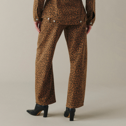 BNA Soft Curve Barrel Jeans (Leopard)
