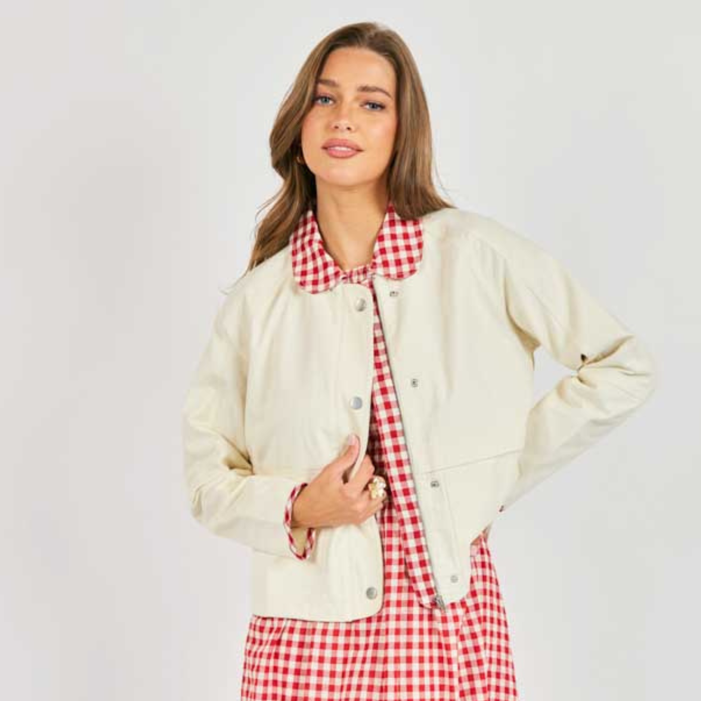 Teacup Gingham Barn Jacket