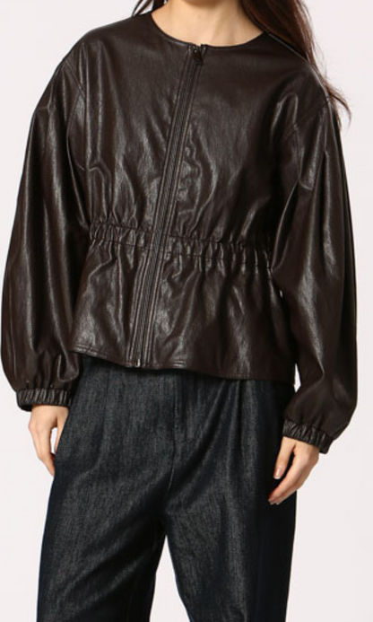 Black Cinched Leather Jacket