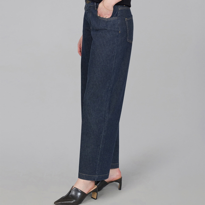 Colette Wide Leg Pinstripe Jeans