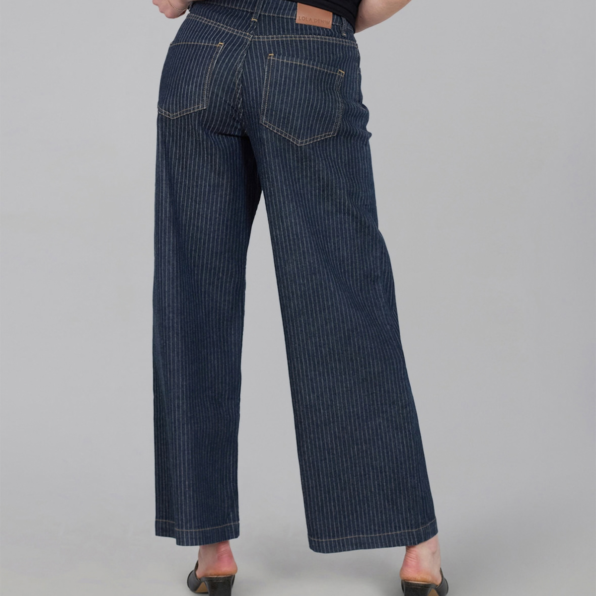 Colette Wide Leg Pinstripe Jeans