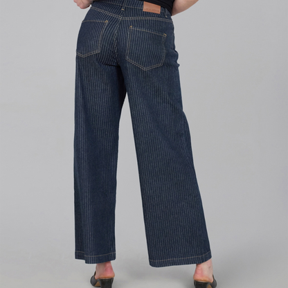 Colette Wide Leg Pinstripe Jeans