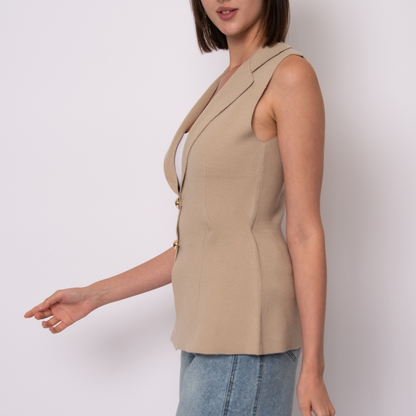 Mahalia Sleeveless Lapel Vest