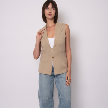 Mahalia Sleeveless Lapel Vest