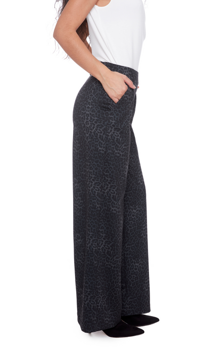 Audrey Animal Ponte Wide Leg Pant (Full Length)