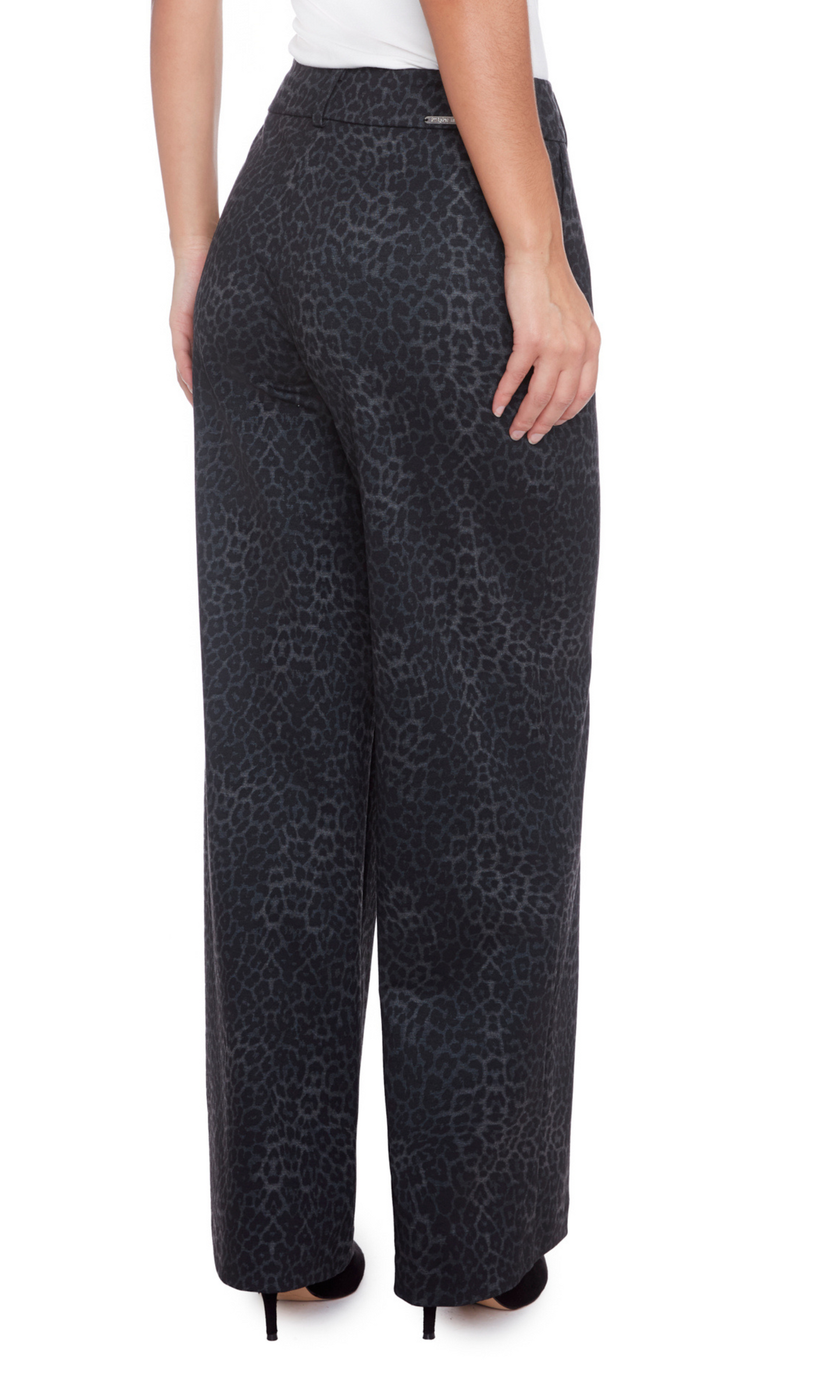 Audrey Animal Ponte Wide Leg Pant (Full Length)
