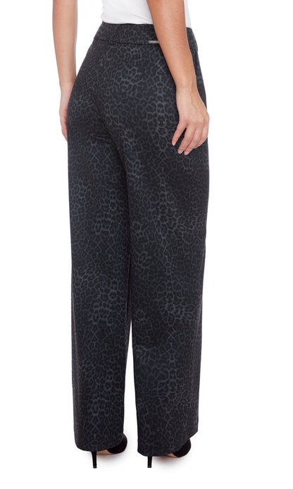 Audrey Animal Ponte Wide Leg Pant (Full Length)