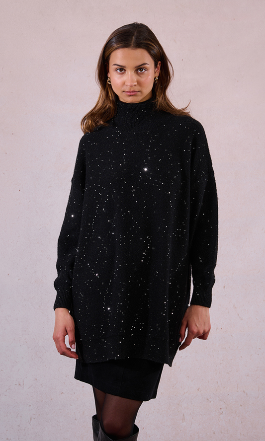 Oversized Knit and Sequin Sweater