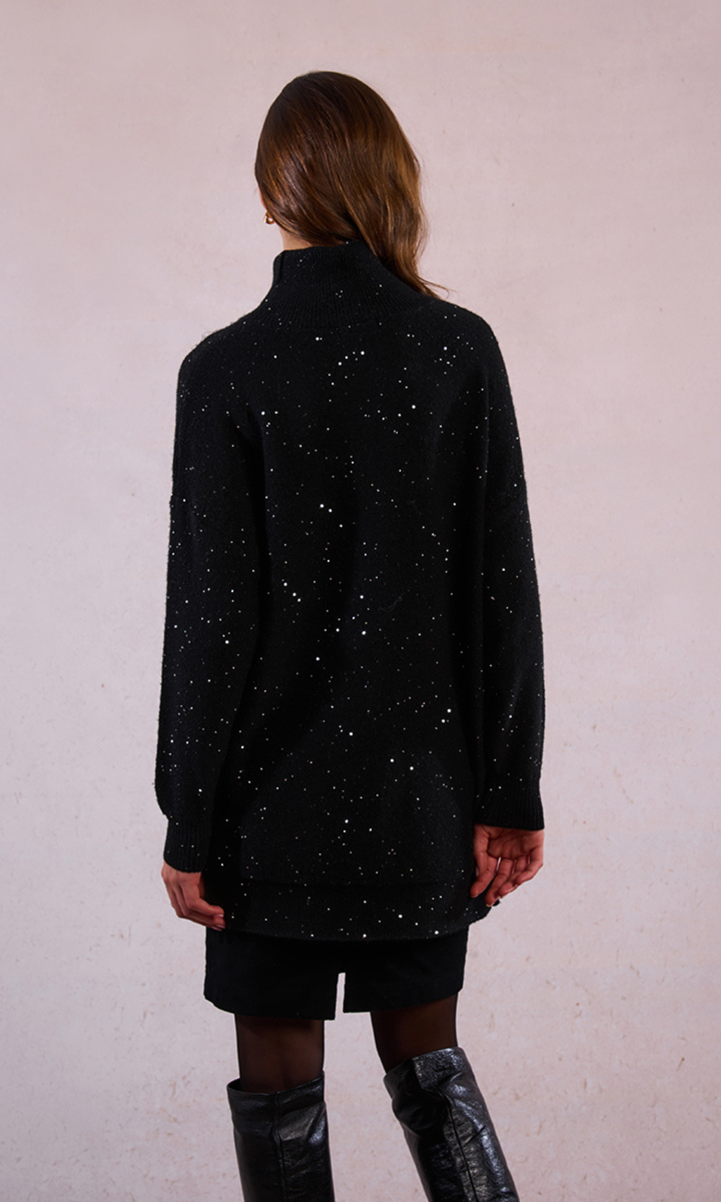 Oversized Knit and Sequin Sweater