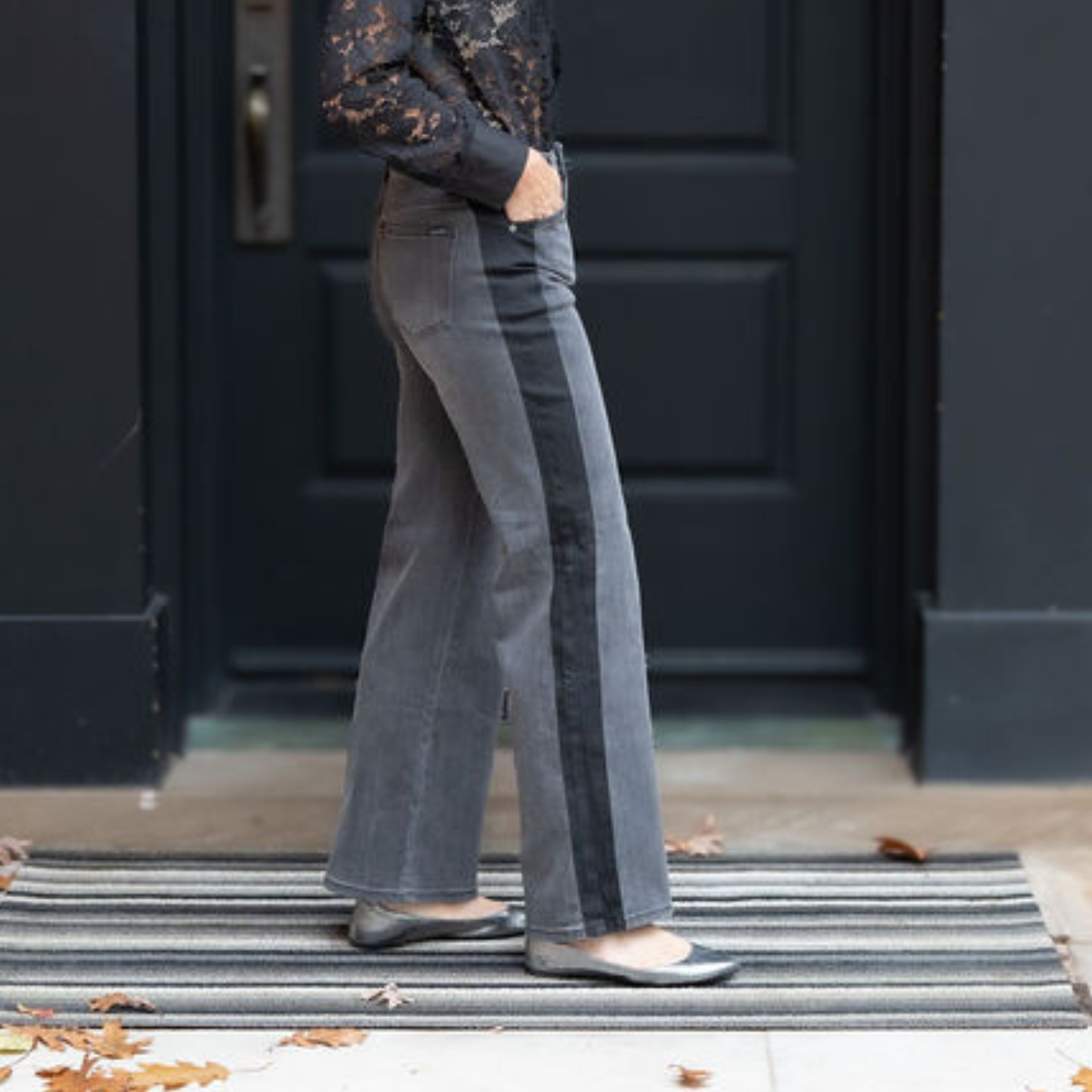 Tuxedo Relaxed Straight Black-Tie Jeans