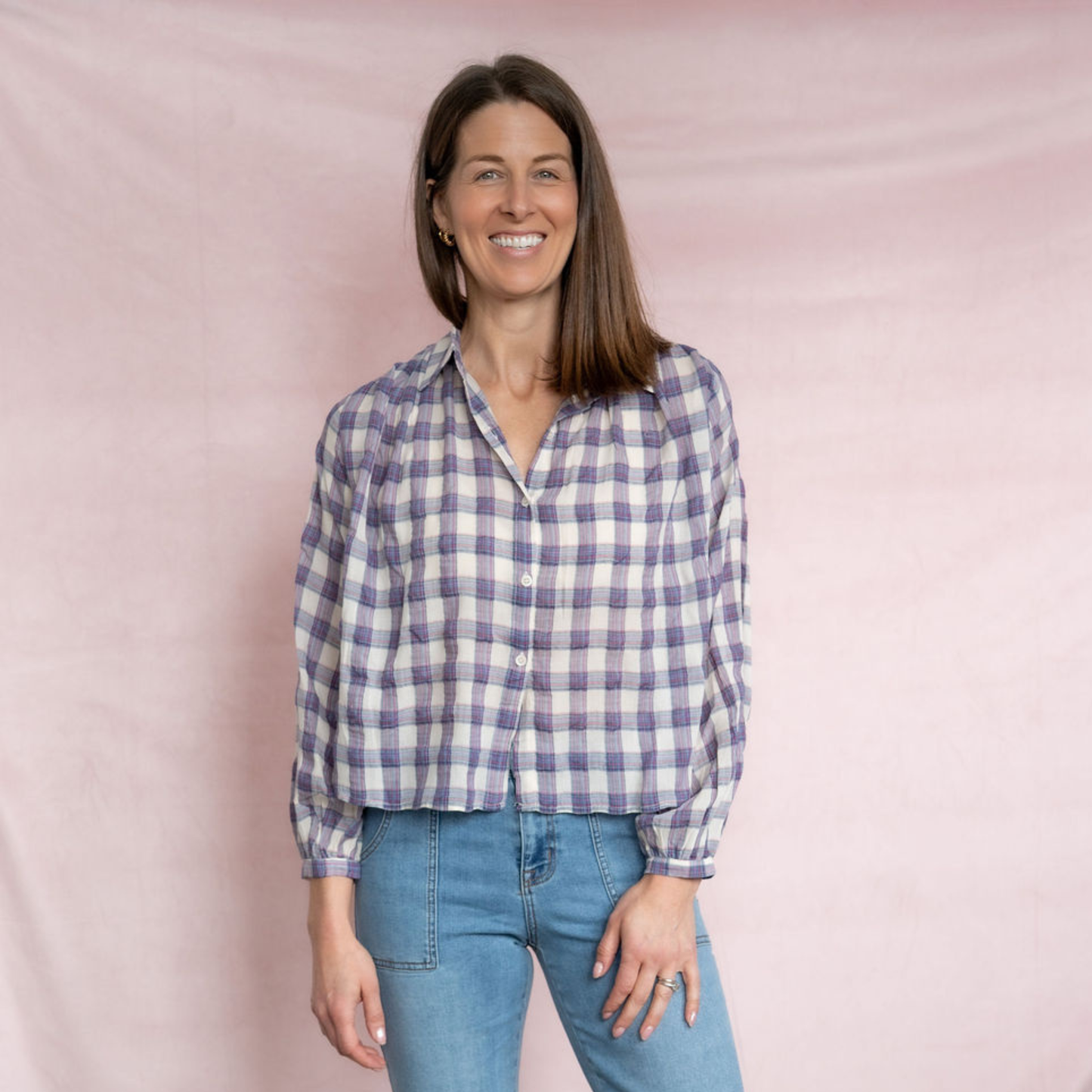 Violet Gingham Shirt
