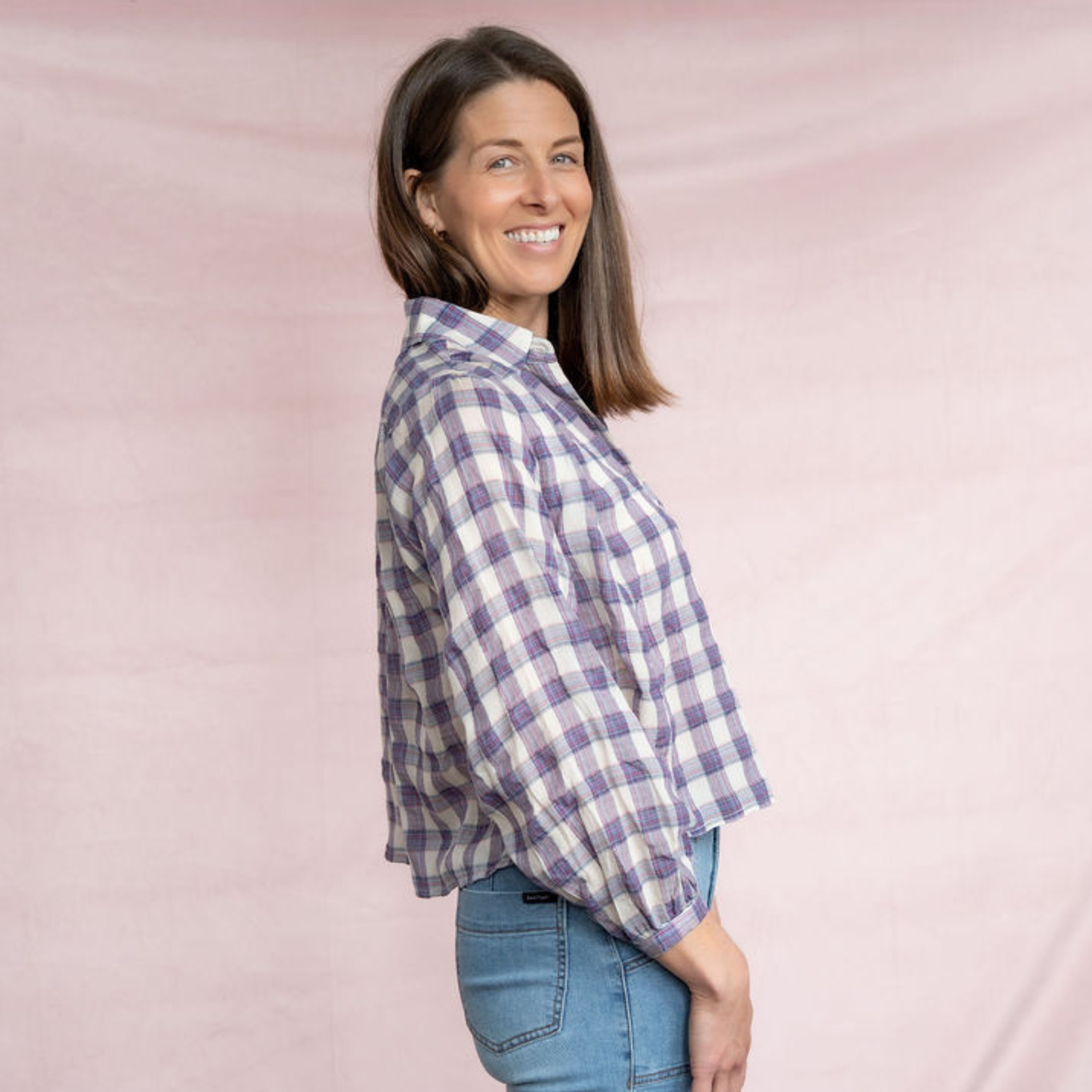 Violet Gingham Shirt